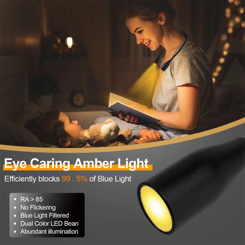 LED Neck Lamp | Ergonomic Silicone Design | USB Rechargeable with 3 Light Colors 1