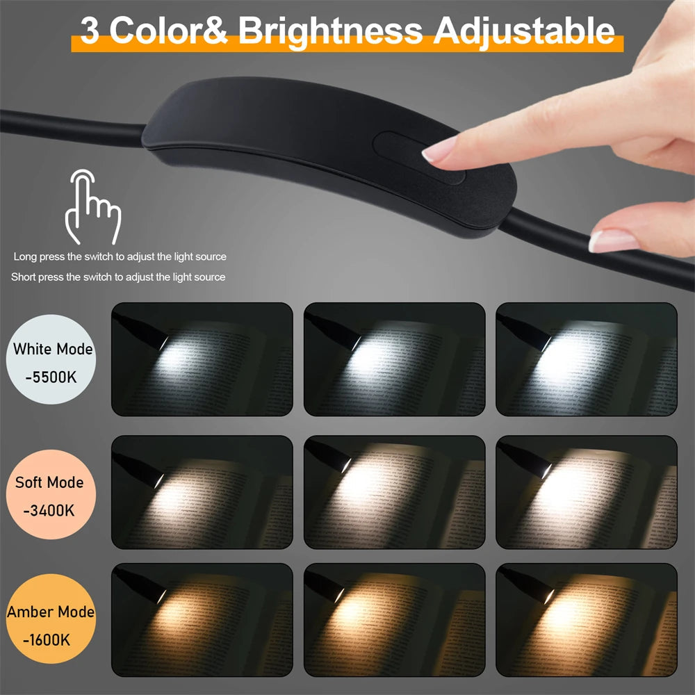LED Neck Lamp | Ergonomic Silicone Design | USB Rechargeable with 3 Light Colors 2