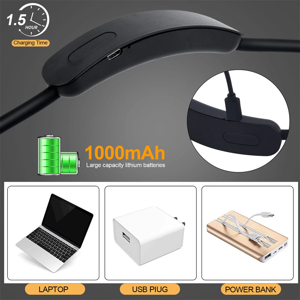 LED Neck Lamp | Ergonomic Silicone Design | USB Rechargeable with 3 Light Colors 3
