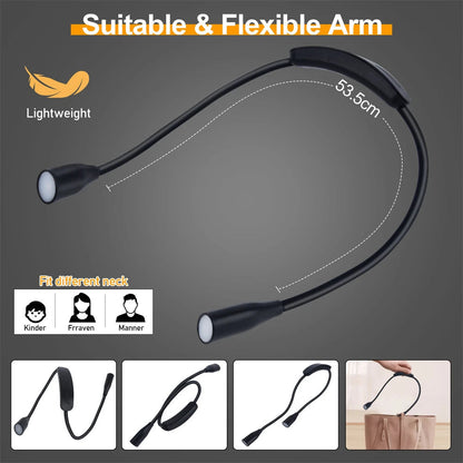 LED Neck Lamp | Ergonomic Silicone Design | USB Rechargeable with 3 Light Colors 4