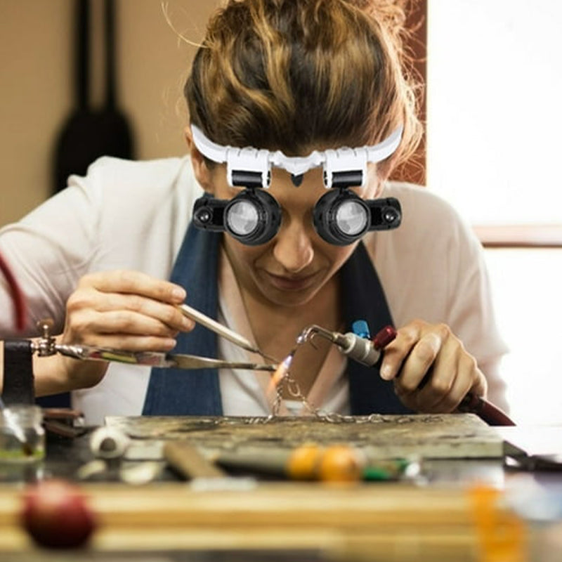 Magnifying Glasses | Adjustable LED Lighting | Magnifying Glass with Light for Reading and Dual Eye Usage 7
