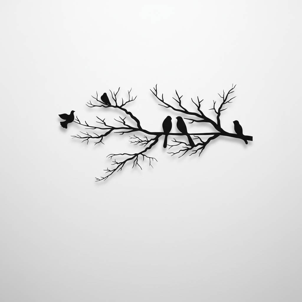 Metal Bird Wall Art – Black