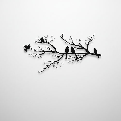 Metal Bird Wall Art – Black