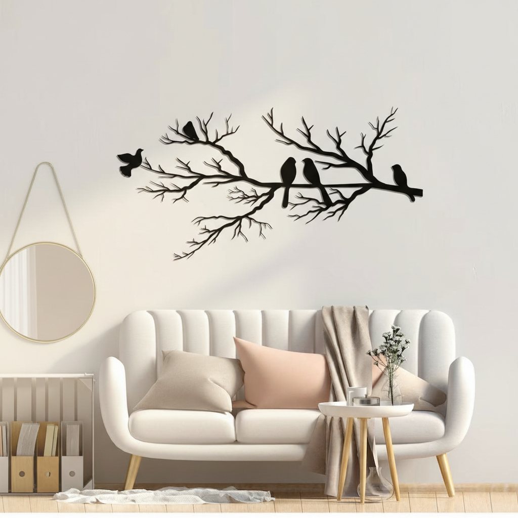 Metal Bird Wall Art – Black