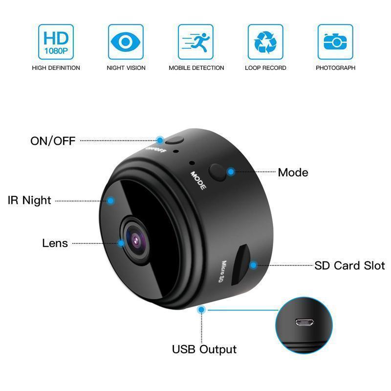 Mini Camera | 1080p Resolution | Small Security Cameras with Night Vision and Magnetic Base 2