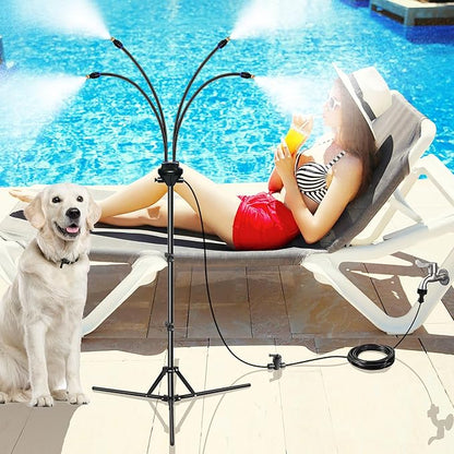 Misting System | Adjustable Height Stainless Steel | Outdoor Misting Fan for Patios and Porches 0