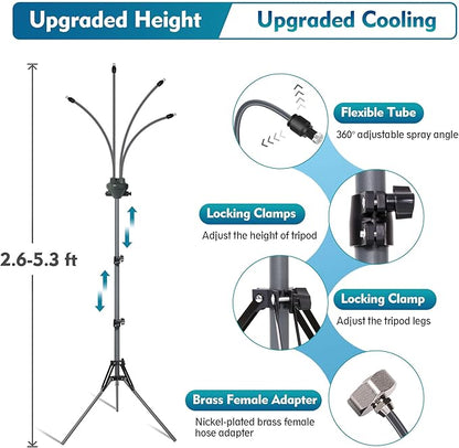 Misting System | Adjustable Height Stainless Steel | Outdoor Misting Fan for Patios and Porches 1