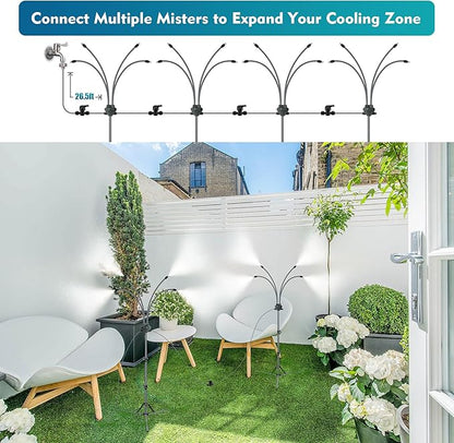 Misting System | Adjustable Height Stainless Steel | Outdoor Misting Fan for Patios and Porches 5