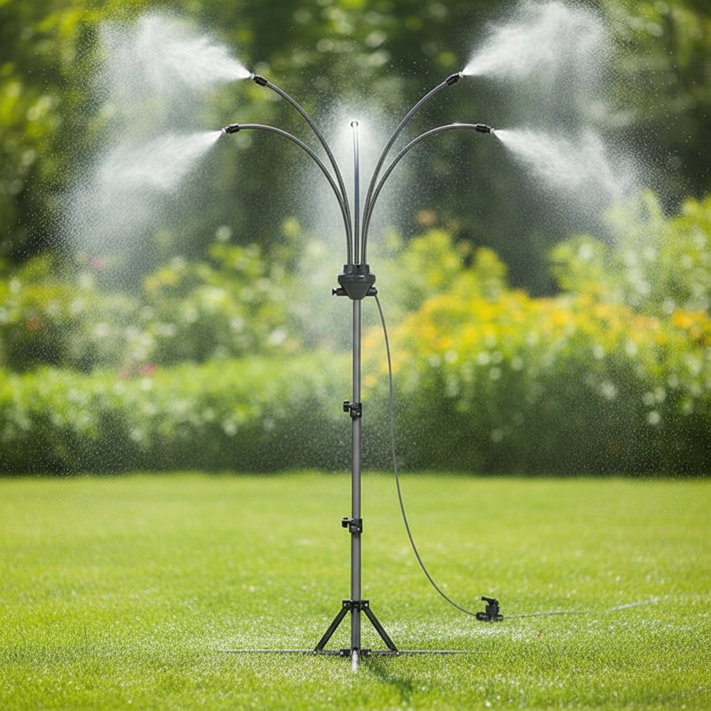 Misting System | Adjustable Height Stainless Steel | Outdoor Misting Fan for Patios and Porches 6