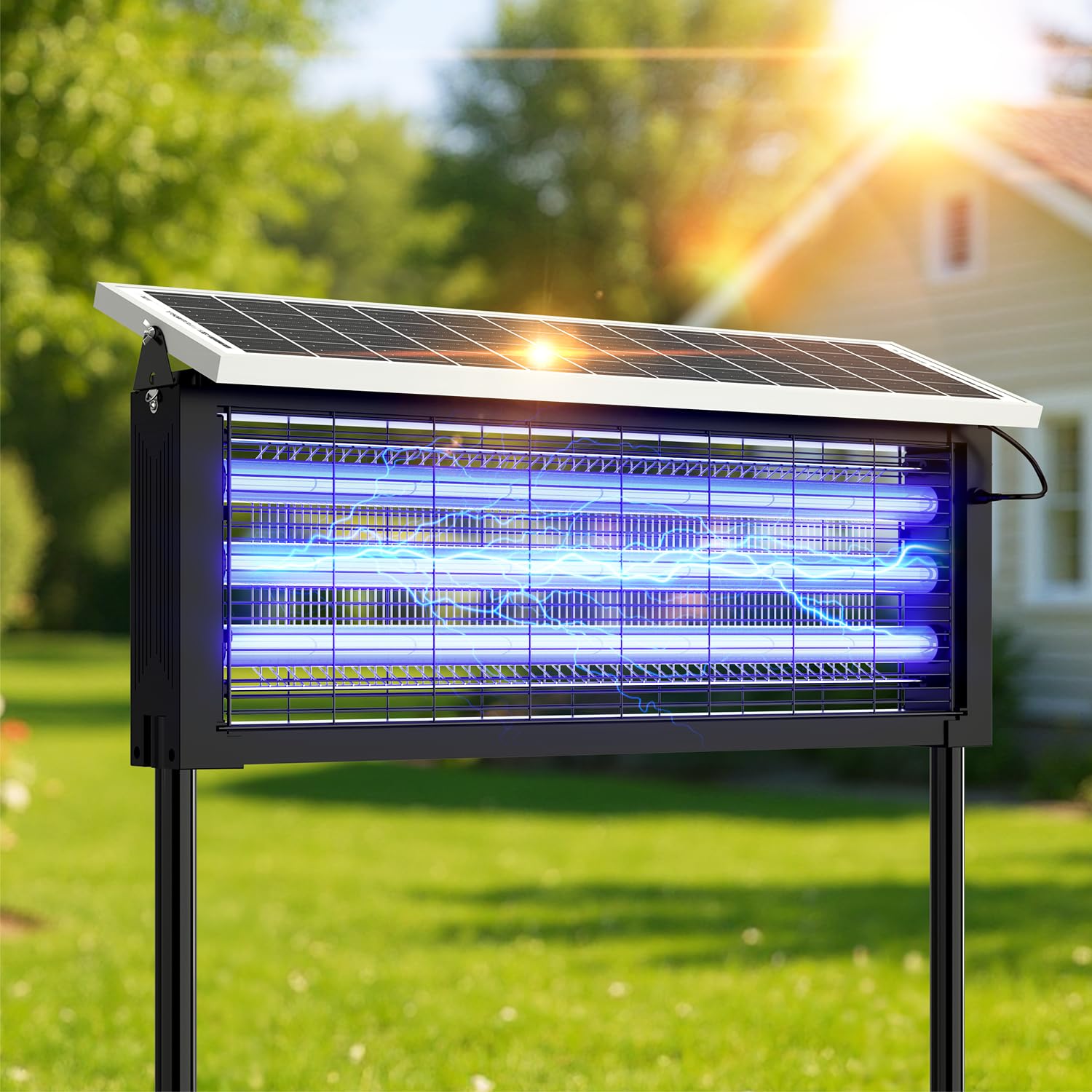 Outdoor Bug Zapper | Solar-Powered High-Efficiency | Mosquito Zapper Outdoor for Eco-Friendly Insect Control 0