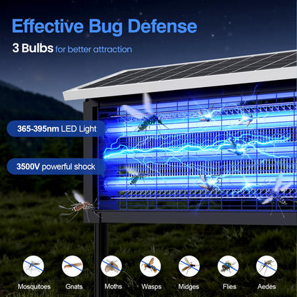 Outdoor Bug Zapper | Solar-Powered High-Efficiency | Mosquito Zapper Outdoor for Eco-Friendly Insect Control 1