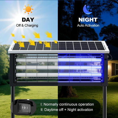 Outdoor Bug Zapper | Solar-Powered High-Efficiency | Mosquito Zapper Outdoor for Eco-Friendly Insect Control 2
