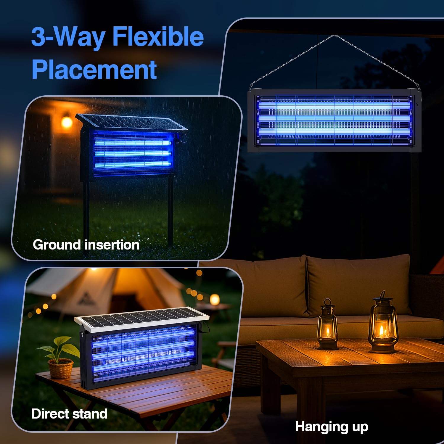 Outdoor Bug Zapper | Solar-Powered High-Efficiency | Mosquito Zapper Outdoor for Eco-Friendly Insect Control 6