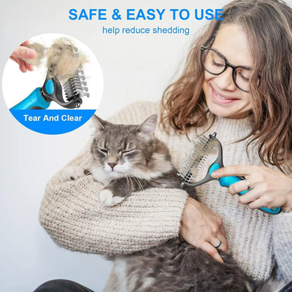 Pet Brush | Gentle Shedding and Detangling Tool | Cat Brush and Dog Brush for Effective Fur Removal 2
