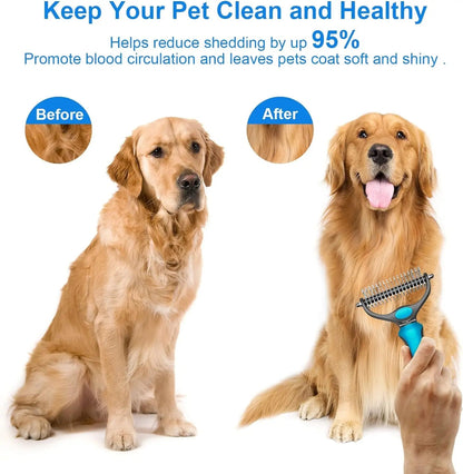 Pet Brush | Gentle Shedding and Detangling Tool | Cat Brush and Dog Brush for Effective Fur Removal 4