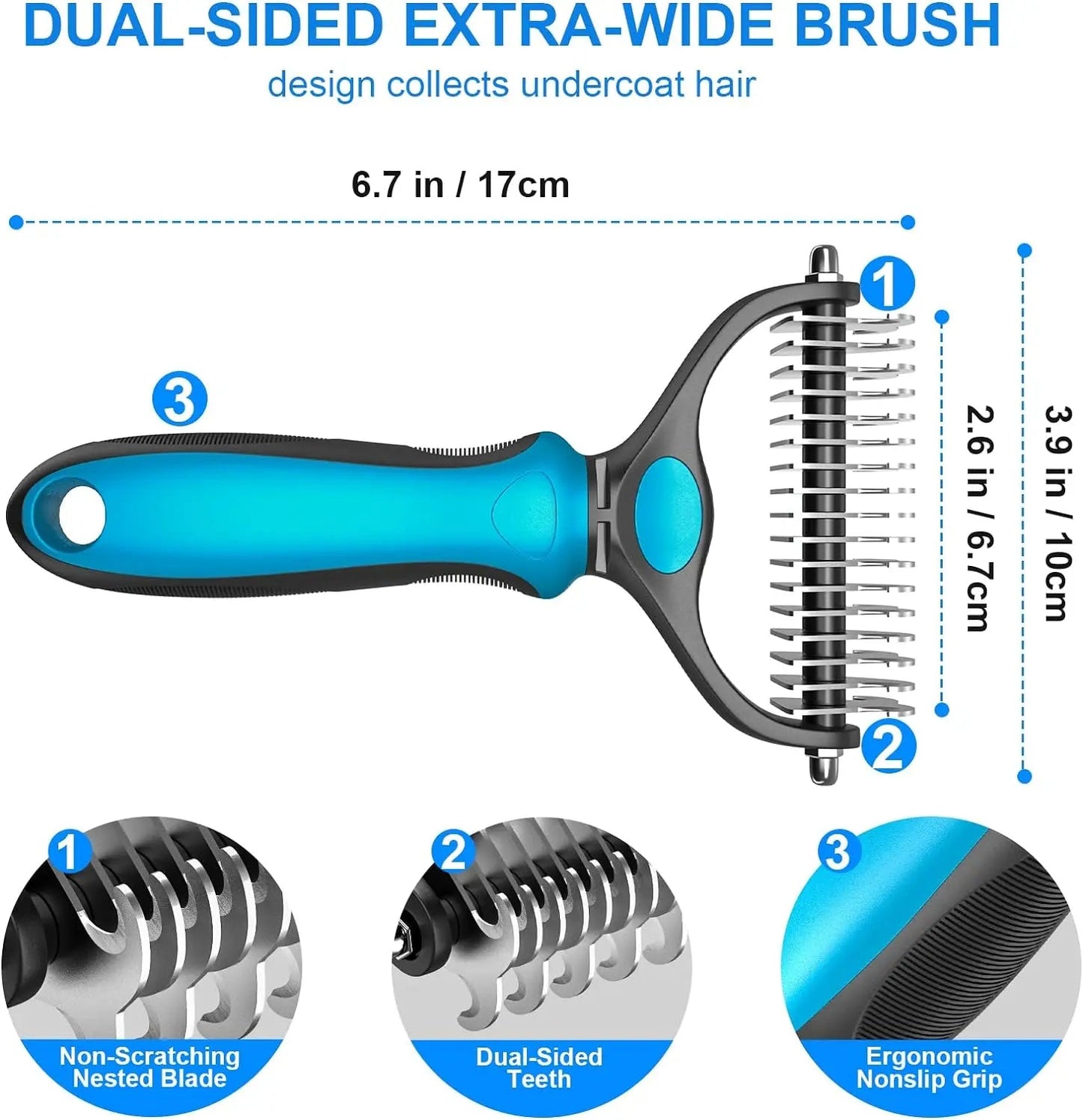 Pet Brush | Gentle Shedding and Detangling Tool | Cat Brush and Dog Brush for Effective Fur Removal 5