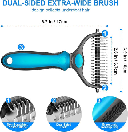 Pet Brush | Gentle Shedding and Detangling Tool | Cat Brush and Dog Brush for Effective Fur Removal 5