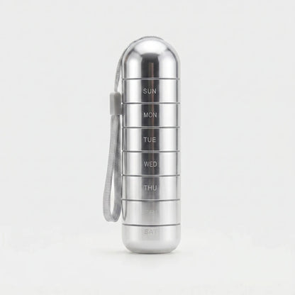 Pill Organizer | Seven Daily Compartments | Compact Weekly Pill Organizer for Travel 0