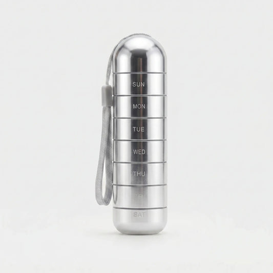 Pill Organizer | Seven Daily Compartments | Compact Weekly Pill Organizer for Travel 0