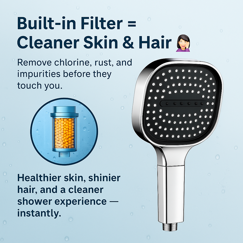 Shower Head | Advanced Filtration System | High Pressure Shower Head with Turbo Boost Technology 5