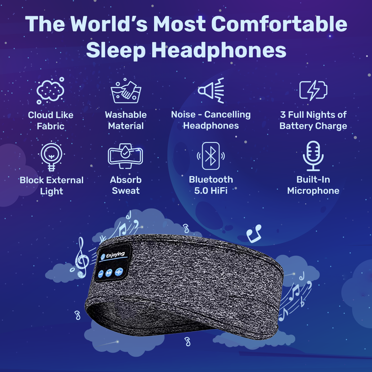 Sleep Headphones | Comfortable Design | Noise Cancelling Headphones for Sleeping and Sleep Mask with Headphones 3