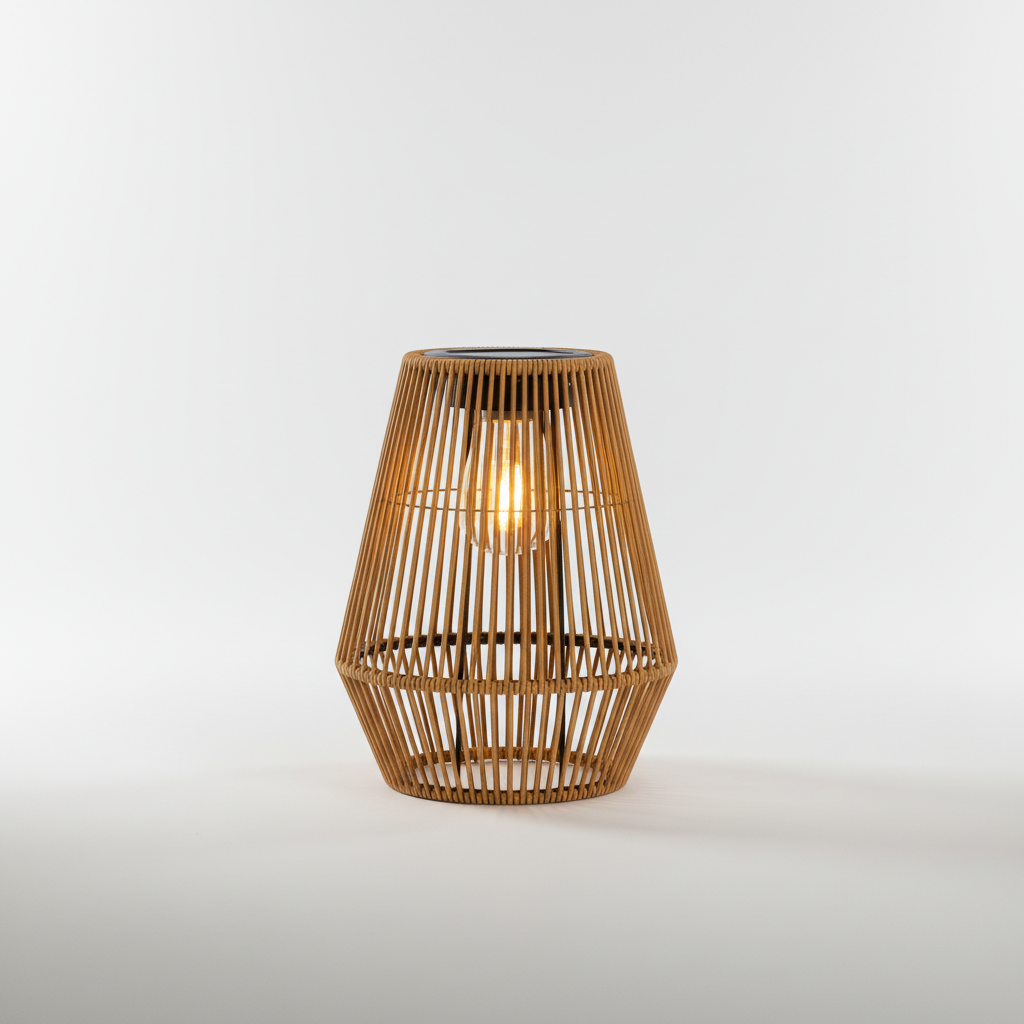 Handwoven Solar Bamboo Lantern - IP65 Decorative Garden Light