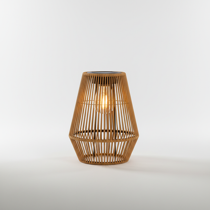 Handwoven Solar Bamboo Lantern - IP65 Decorative Garden Light
