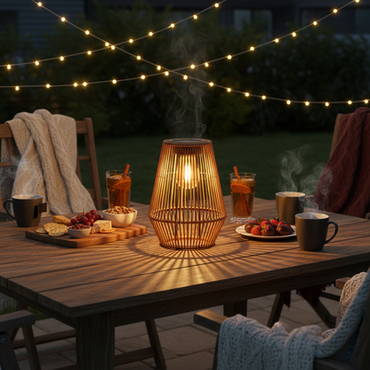 Handwoven Solar Bamboo Lantern - IP65 Decorative Garden Light