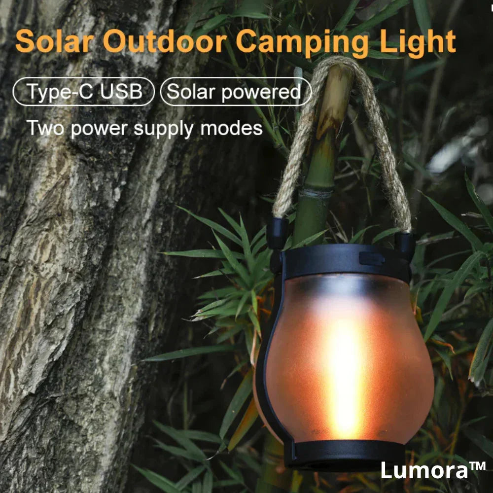 Solar LED Flame Lantern Outdoor Waterproof | Flickering Garden Pathway Light IP65 | Solar Powered Patio & Yard Decor