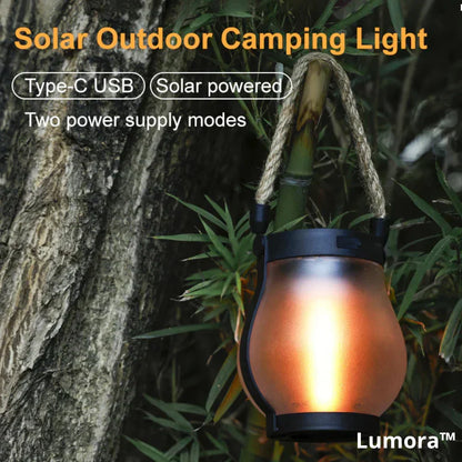 Solar LED Flame Lantern Outdoor Waterproof | Flickering Garden Pathway Light IP65 | Solar Powered Patio & Yard Decor