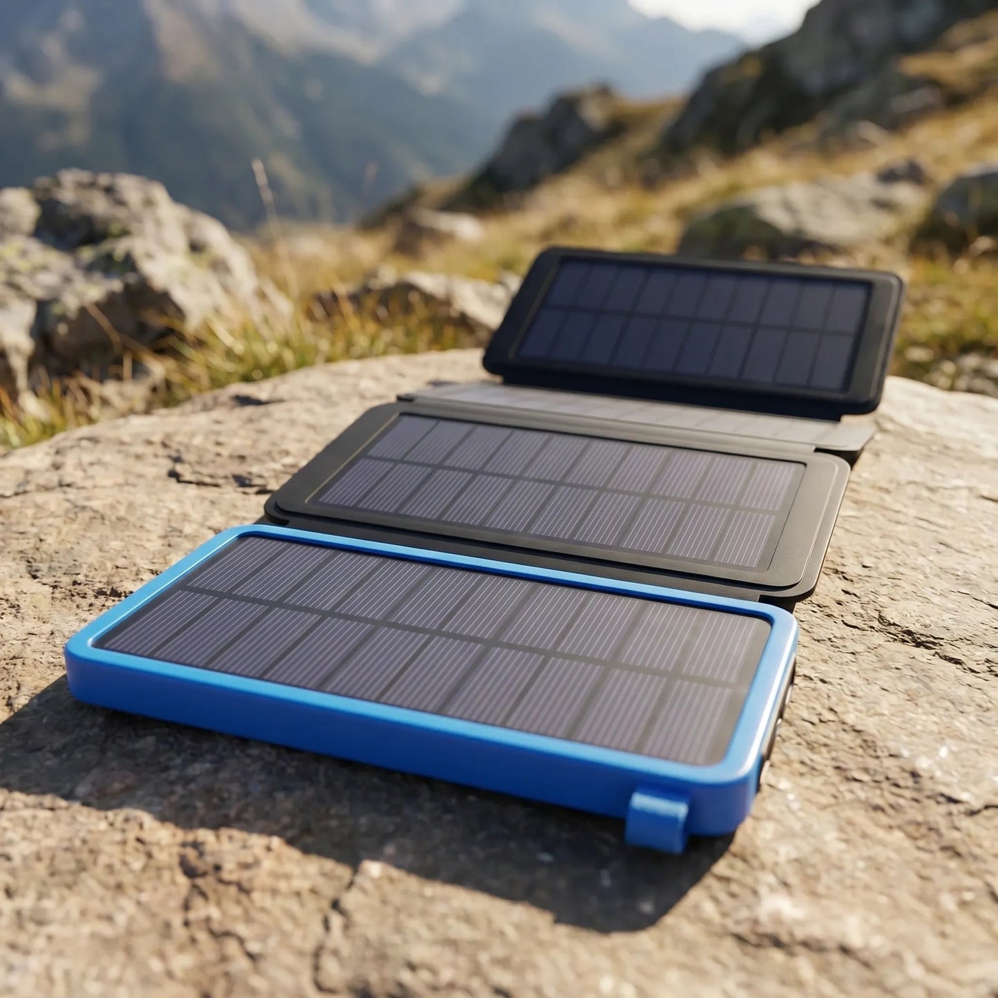 Solar Power Bank | 4 Fold-Out Solar Panels | Solar Powered Phone Charger with 3 USB Outputs 5