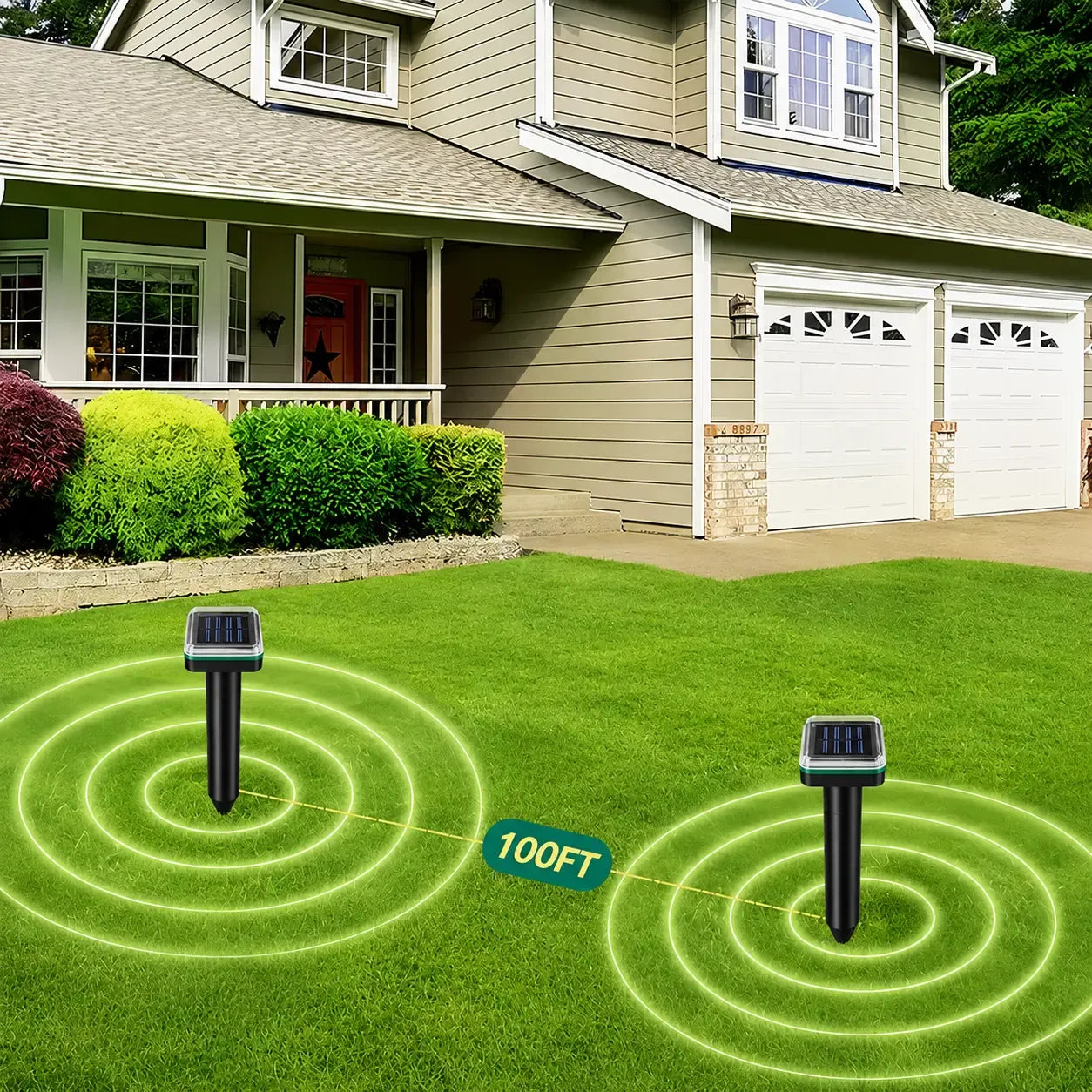 Solar Powered Mole Repellent | Waterproof Electronic Mole Deterrent | Garden and Lawn Burrowing Animal Control 3