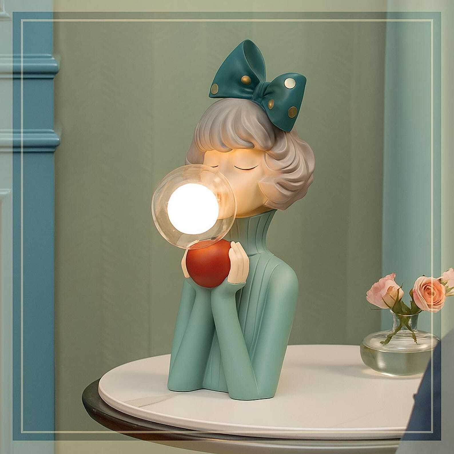Table Lamp | Handcrafted Resin Design | Unique Bubble Girl Character 1