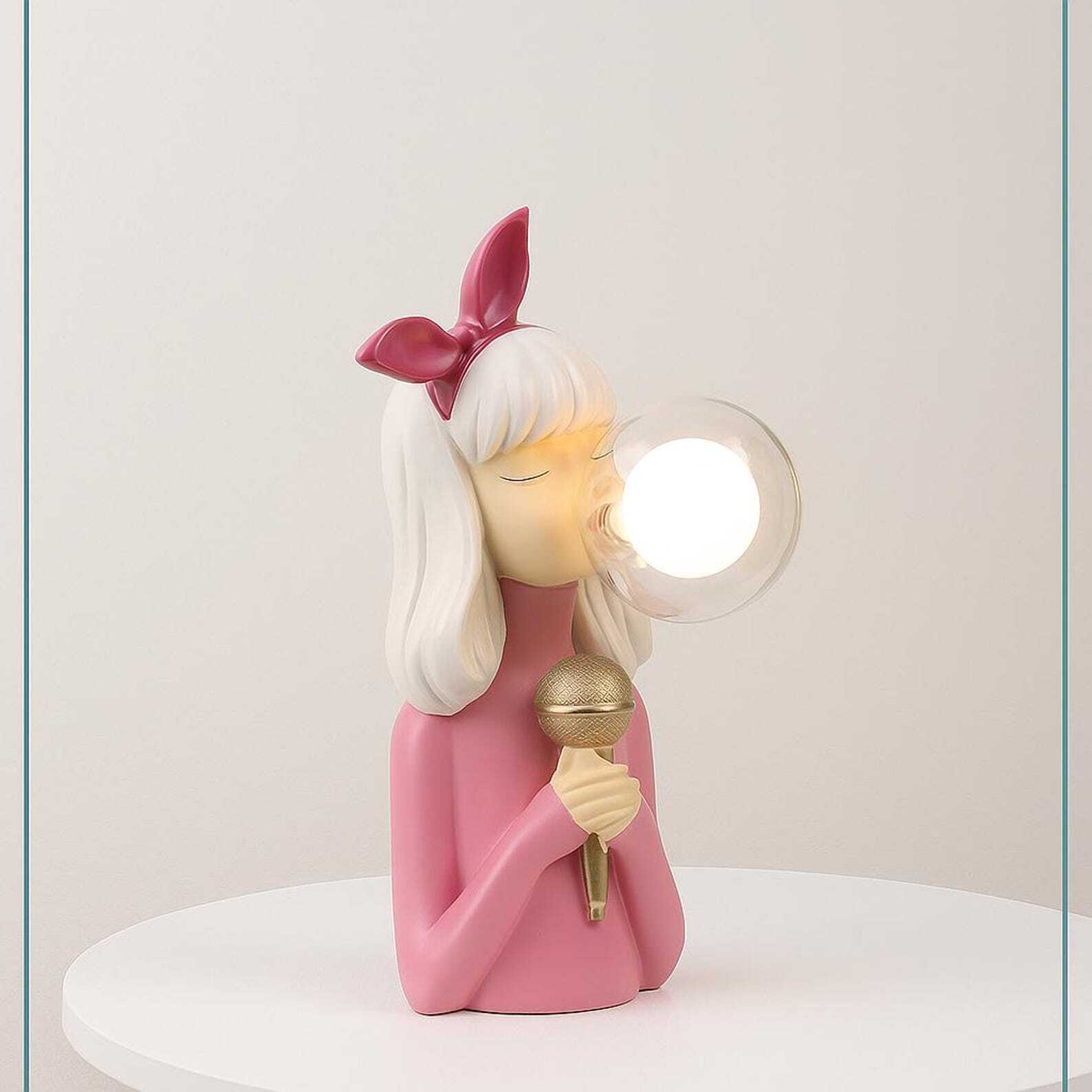 Table Lamp | Handcrafted Resin Design | Unique Bubble Girl Character 3