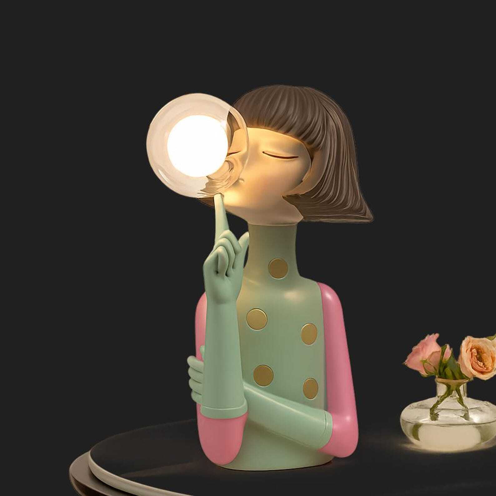 Table Lamp | Handcrafted Resin Design | Unique Bubble Girl Character 4