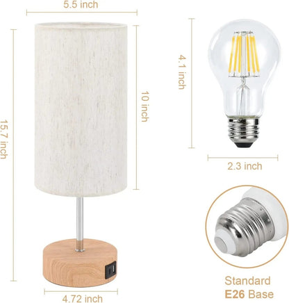 Touch Table Lamp | Dimmable LED | USB Charging Ports and AC Outlet 5