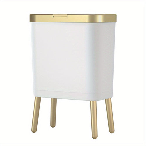 Trash Can | Odour-Sealing Flip-Top Lid | Slim Kitchen and Bathroom Waste Bin 15L 0