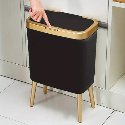 Trash Can | Odour-Sealing Flip-Top Lid | Slim Kitchen and Bathroom Waste Bin 15L 1
