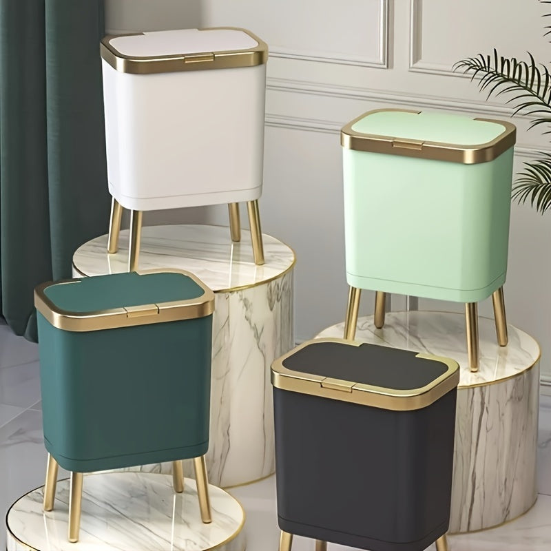 Trash Can | Odour-Sealing Flip-Top Lid | Slim Kitchen and Bathroom Waste Bin 15L 2