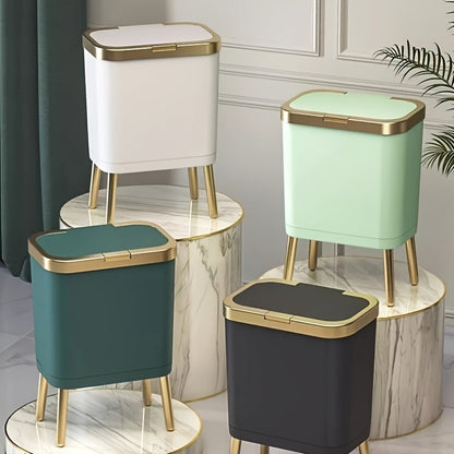 Trash Can | Odour-Sealing Flip-Top Lid | Slim Kitchen and Bathroom Waste Bin 15L 2