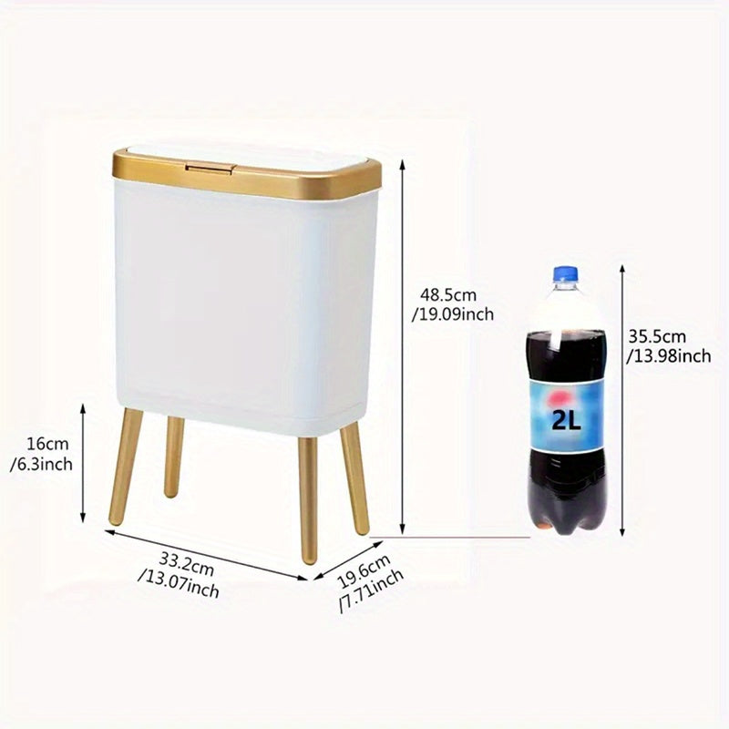 Trash Can | Odour-Sealing Flip-Top Lid | Slim Kitchen and Bathroom Waste Bin 15L 4