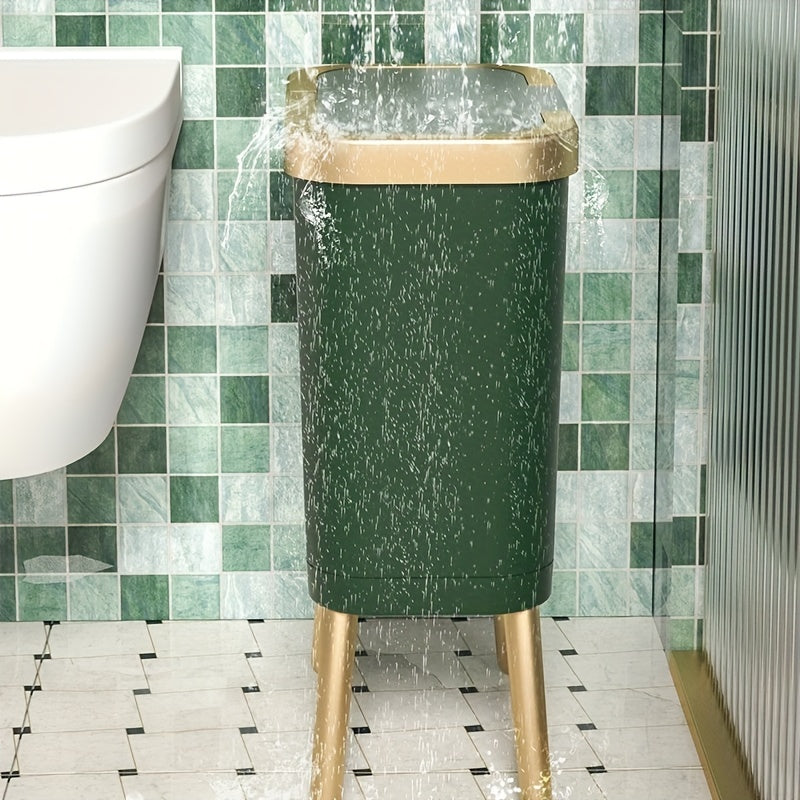Trash Can | Odour-Sealing Flip-Top Lid | Slim Kitchen and Bathroom Waste Bin 15L 5