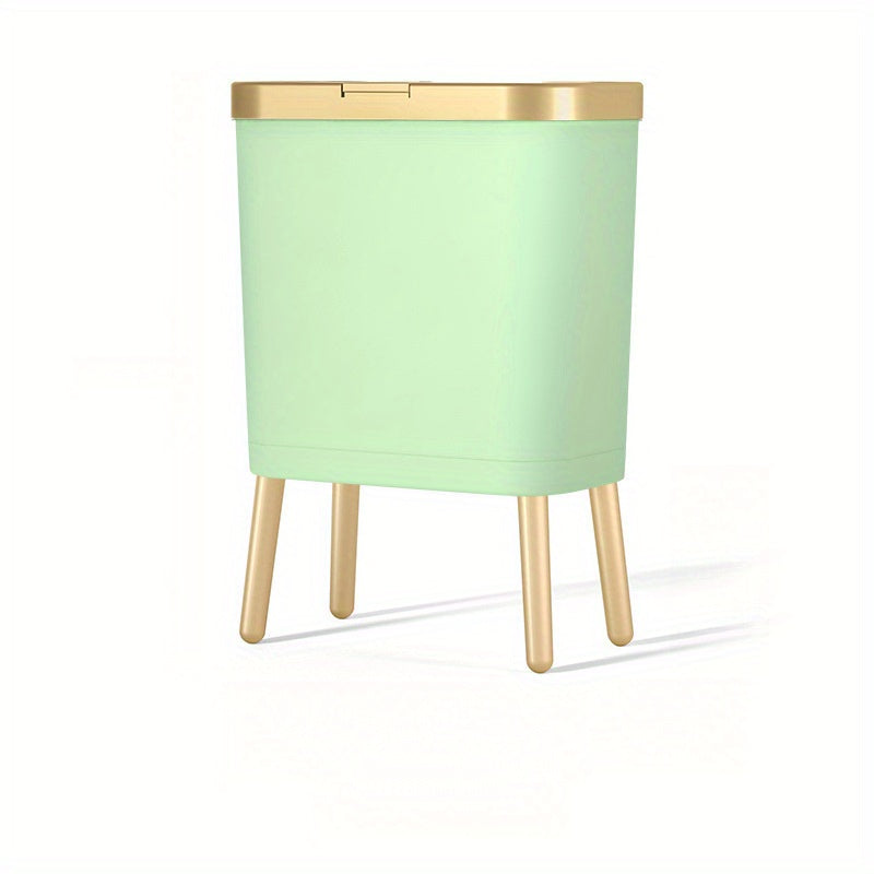 Trash Can | Odour-Sealing Flip-Top Lid | Slim Kitchen and Bathroom Waste Bin 15L 8