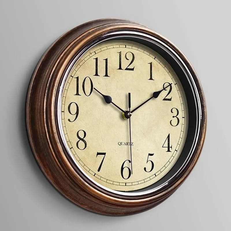 Wall Clock | Silent Mechanism | 30 cm Brown Finish for Home and Office 0