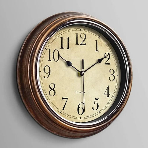 Wall Clock | Silent Mechanism | 30 cm Brown Finish for Home and Office 0