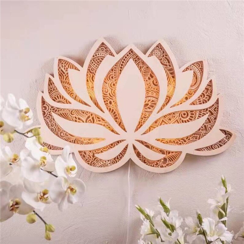 Wall Lamp | LED Acrylic and Metal | Lotus Flower Mandala Wall Sconces for Living Rooms and Meditation Spaces 3