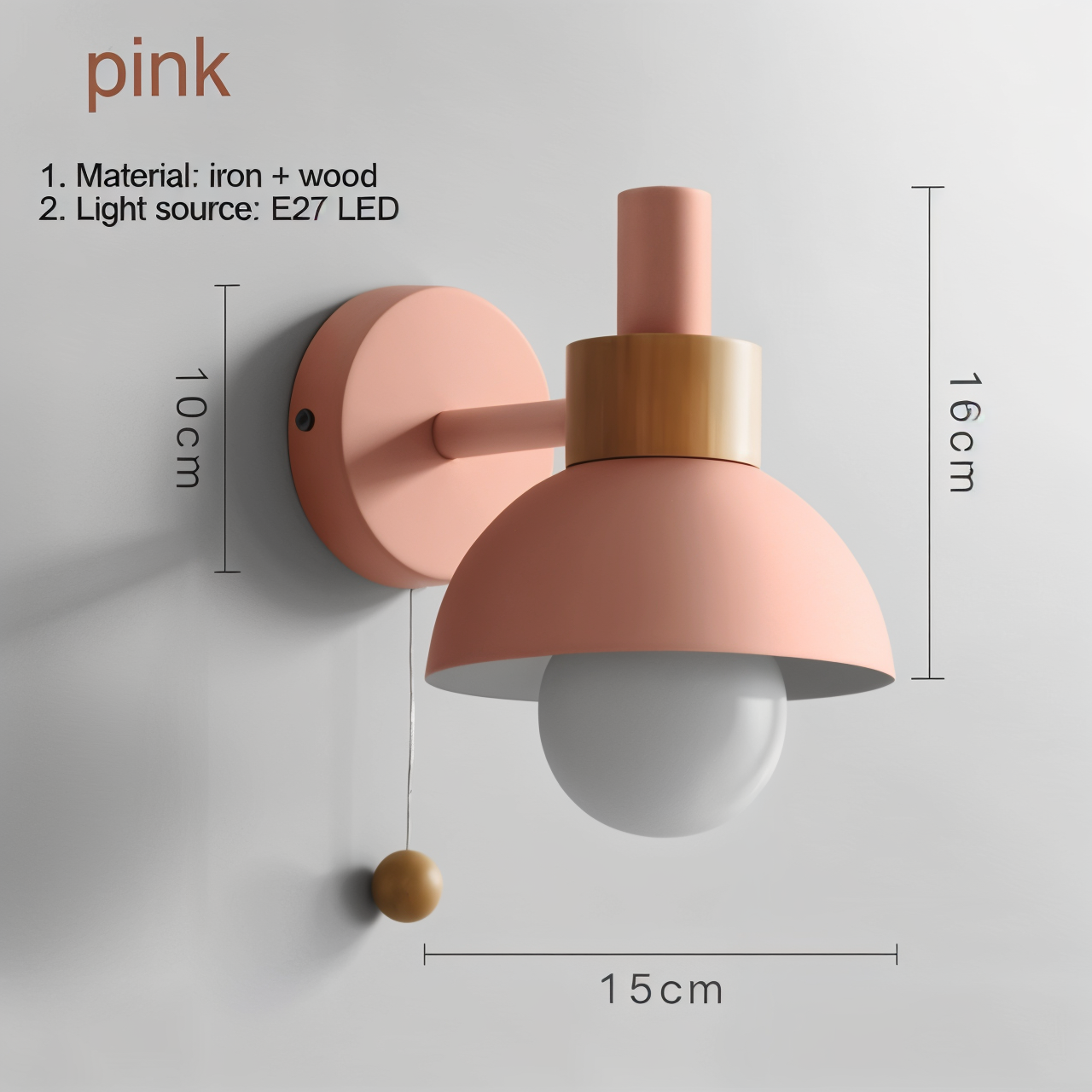 Wall Light | Eco-Friendly Plastic and Metal | Contemporary Wall Sconces for Living Rooms and Bedrooms 5