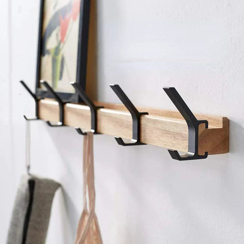 Wall Mounted Coat Rack | Movable Double Hooks | Stylish Coat Hooks for Wall in Scandinavian Design 0