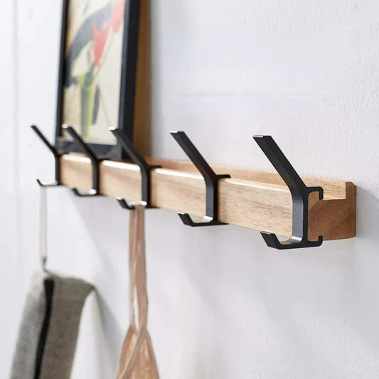 Wall Mounted Coat Rack | Movable Double Hooks | Stylish Coat Hooks for Wall in Scandinavian Design 0