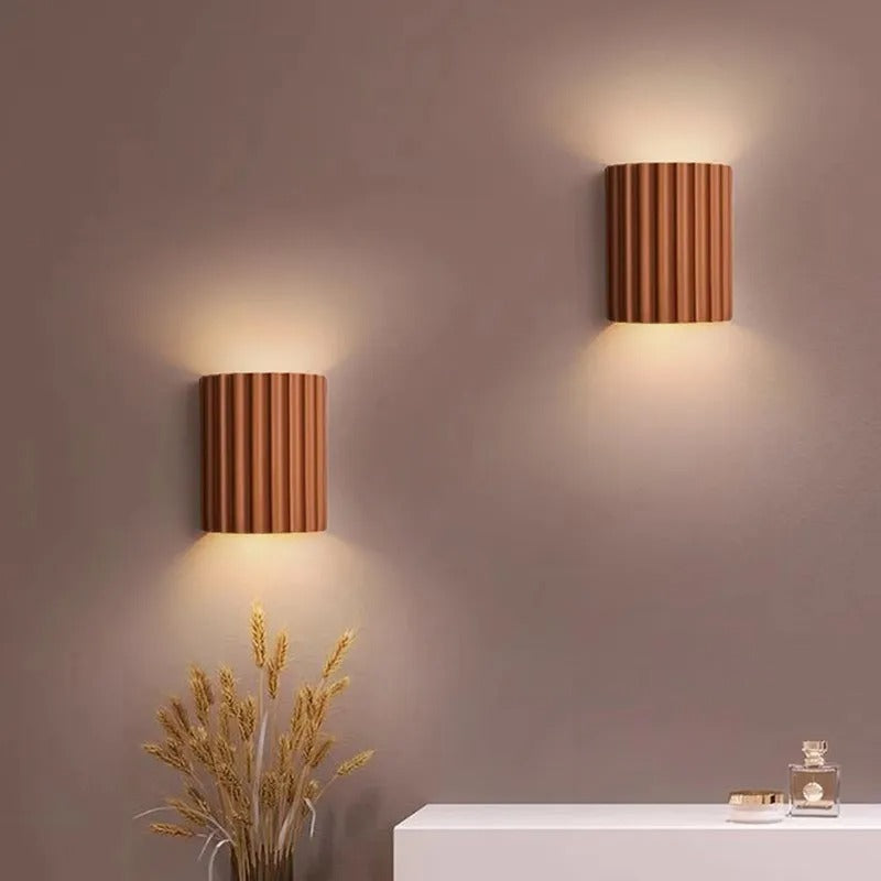 Wall Sconce Lighting | Durable Resin Material | Minimalist Groove Design for Upward and Downward Illumination 1